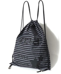 Salong hameu（サロン ハミュー）の「お気に入り登録1万人突破★トレンドBAGはこれ！別注カラーロゴプリント ナップサック/リュック/ブラック カモフラ 迷彩 ヒョウ柄 レオパード チェック ボーダー（バックパック/リュック）」