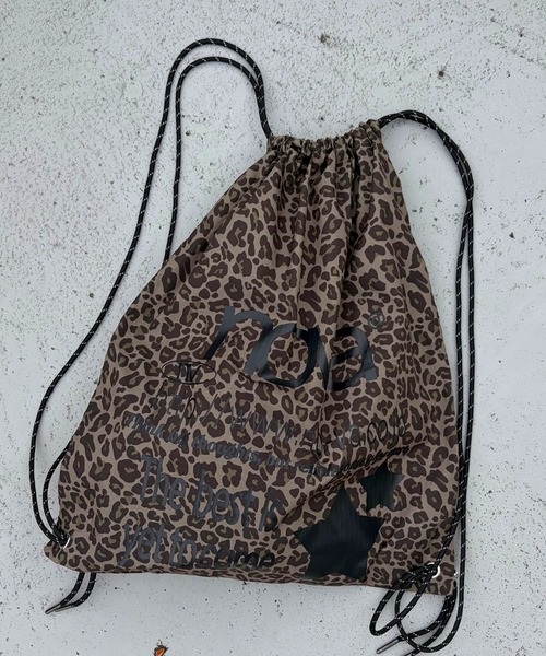 セール】トレンド柄 ロゴプリント ナップサック/無地ブラック カモフラ