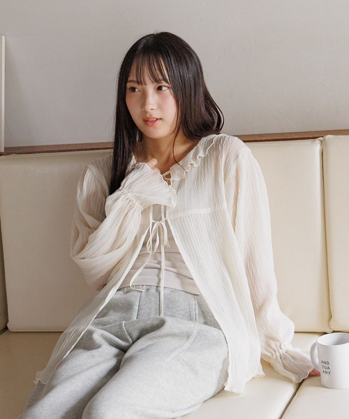 GLOBAL WORK（グローバルワーク）の「2SETインナー＊プリーツブラウス/AND YUA ANY/591420（シャツ/ブラウス・キッズ・クリーム・SMALL/MEDIUM）」の22枚目の写真