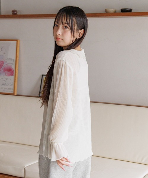 GLOBAL WORK（グローバルワーク）の「2SETインナー＊プリーツブラウス/AND YUA ANY/591420（シャツ/ブラウス・キッズ・クリーム・SMALL/MEDIUM）」の4枚目の写真