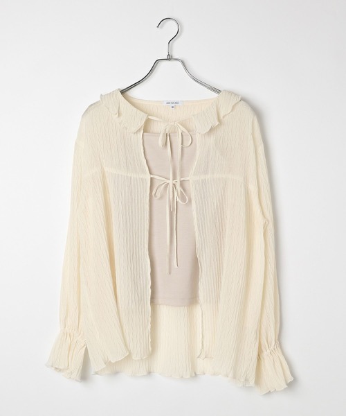 GLOBAL WORK（グローバルワーク）の「2SETインナー＊プリーツブラウス/AND YUA ANY/591420（シャツ/ブラウス・キッズ・クリーム・SMALL/MEDIUM）」の3枚目の写真