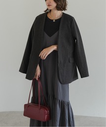 Bonjour Sagan | ノーカラーウールライクジャケット(ノーカラージャケット)