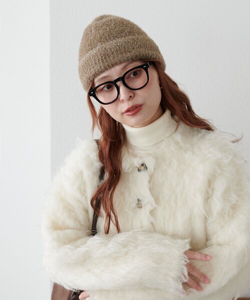 DISCOAT（ディスコート）の「ラメシャギービーニー（ニットキャップ/ビーニー・レディース・ベージュ/ブラック・FREE）」の15枚目の写真