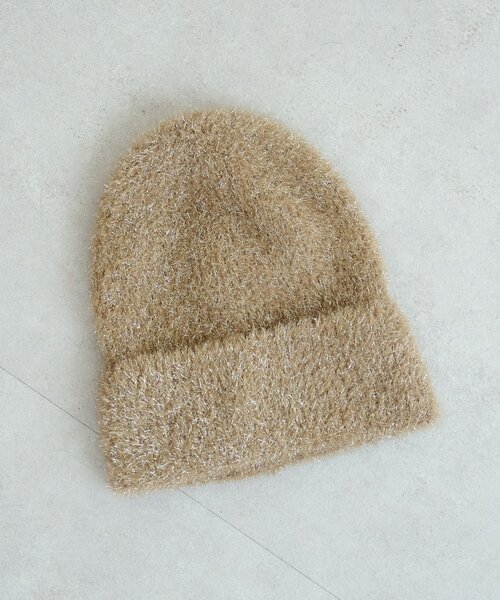 DISCOAT（ディスコート）の「ラメシャギービーニー（ニットキャップ/ビーニー・レディース・ベージュ/ブラック・FREE）」の14枚目の写真