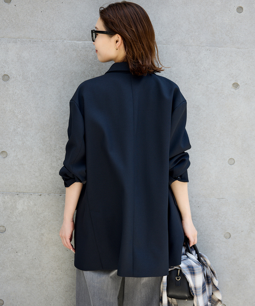 PE SHARK ビッグジャケット　ブラック 追加》PE SHARK ビッグジャケット（テーラードジャケット）｜SLOBE