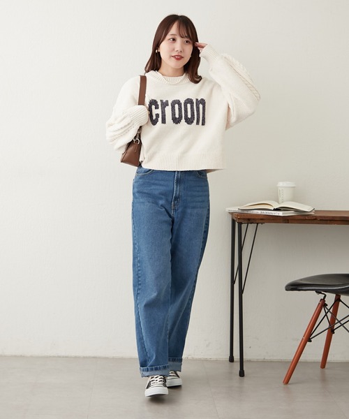 Another Branch olive des olive(アナザーブランチオリーブデオリーブ)の「ベロアモールロゴニット(ニット/セーター・レディース・アイボリー/チャコールグレー/ラベンダー/サックスブルー・FREE)」の11枚目の写真