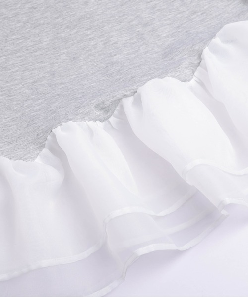 SUGAR BISKET（シュガービスケット）の「シアーフリルドッキングトップス（Tシャツ/カットソー・レディース・グレー/ホワイト/ブラック・フリー）」の8枚目の写真