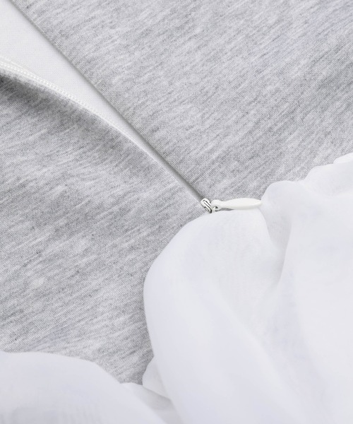 SUGAR BISKET（シュガービスケット）の「シアーフリルドッキングトップス（Tシャツ/カットソー・レディース・グレー/ホワイト/ブラック・フリー）」の4枚目の写真