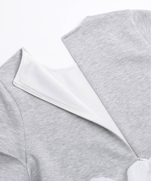 SUGAR BISKET（シュガービスケット）の「シアーフリルドッキングトップス（Tシャツ/カットソー・レディース・グレー/ホワイト/ブラック・フリー）」の5枚目の写真