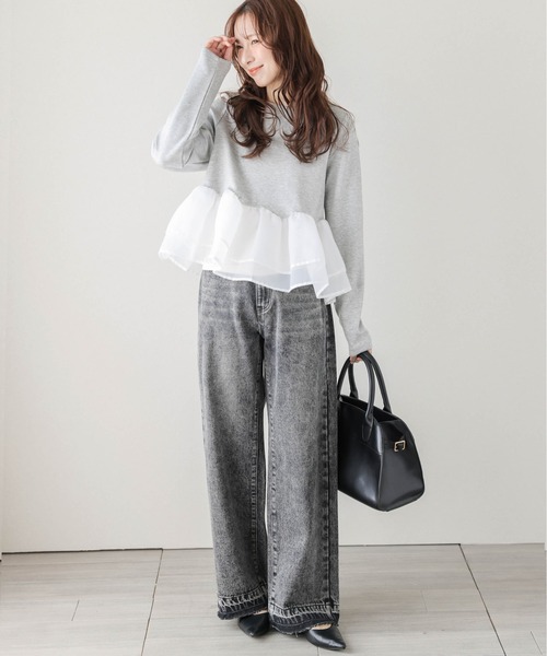 トップス tair セール】シアーフリルドッキングトップス（Tシャツ/カットソー