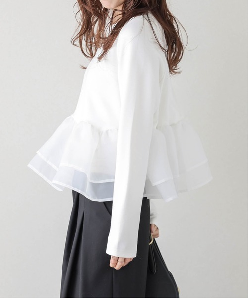 SUGAR BISKET（シュガービスケット）の「シアーフリルドッキングトップス（Tシャツ/カットソー・レディース・グレー/ホワイト/ブラック・フリー）」の17枚目の写真