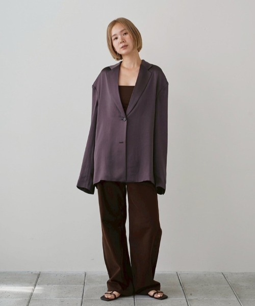 TODAYFUL(トゥデイフル)の「Satin Over Jacket(テーラードジャケット・レディース・キナリ/ブラック/ダークブラウン・36inch/38inch)」の21枚目の写真