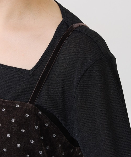 COLLAGE GALLARDAGALANTE（コラージュガリャルダガランテ）の「グリッタードットベロアキャミセットアップ（セットアップ・レディース・ブラック/ブラウン・FREE）」の11枚目の写真