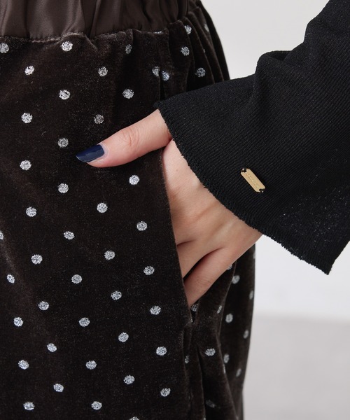 COLLAGE GALLARDAGALANTE（コラージュガリャルダガランテ）の「グリッタードットベロアキャミセットアップ（セットアップ・レディース・ブラック/ブラウン・FREE）」の18枚目の写真