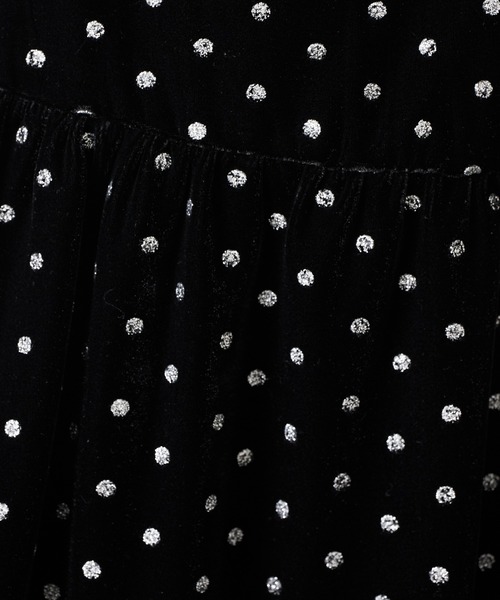 COLLAGE GALLARDAGALANTE（コラージュガリャルダガランテ）の「グリッタードットベロアキャミセットアップ（セットアップ・レディース・ブラック/ブラウン・FREE）」の3枚目の写真
