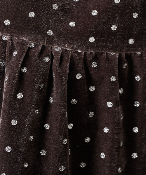 COLLAGE GALLARDAGALANTE（コラージュガリャルダガランテ）の「グリッタードットベロアキャミセットアップ（セットアップ・レディース・ブラック/ブラウン・FREE）」の4枚目の写真