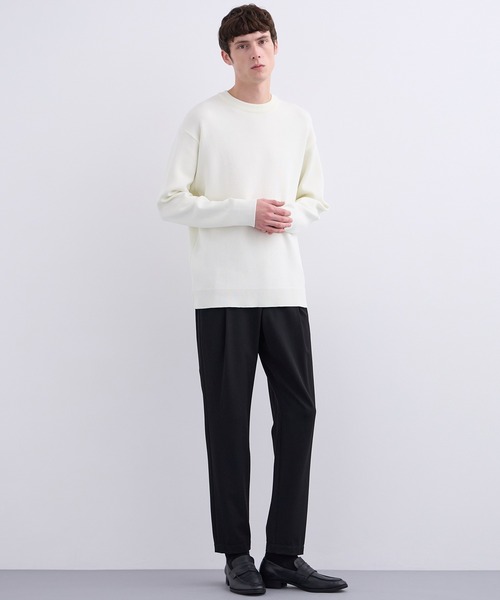 UNITED TOKYO（ユナイテッドトウキョウ）の「【春先も大活躍】アウトラスト メリノウール クルーネックニット　 温度調整素材｜ストレッチ｜イージーケア|冬服|インナー｜ウールニット｜ロングシーズン（ニット/セーター・メンズ・モカ/ライトグレー/ブラック/オリーブ/オフホワイト・1/2/3）」の19枚目の写真