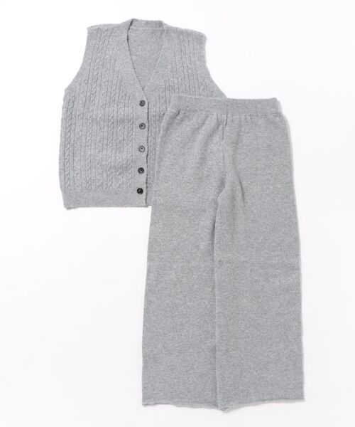 L LABEL(エルラベル)の「ニットカーデ&ジレ&パンツ3点セットアップ(セットアップ・レディース・ブラウン/ライトグレー/ホワイト/ダークグレー・FREE)」の14枚目の写真
