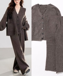 L LABEL（エルラベル）の「ニットカーデ＆ジレ＆パンツ3点セットアップ（セットアップ）」