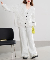 L LABEL（エルラベル）の「ニットカーデ＆ジレ＆パンツ3点セットアップ（セットアップ）」