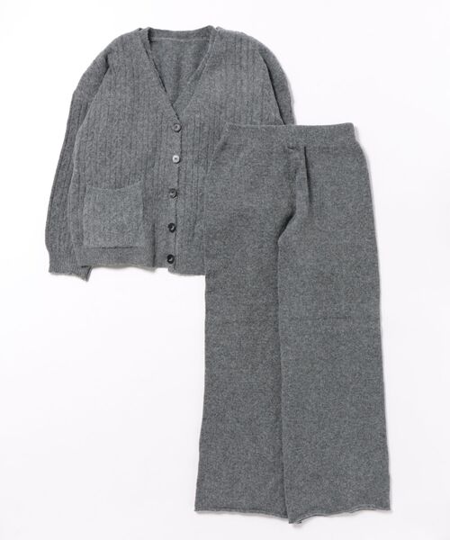 セール】ニットカーデ＆ジレ＆パンツ3点セットアップ（セットアップ