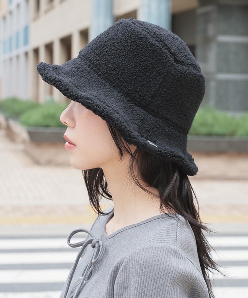 Honeys（ハニーズ）の「２ｗａｙムートン風ハット（ハット・レディース・アイボリー/ブラック/キャメル・FREE）」の5枚目の写真