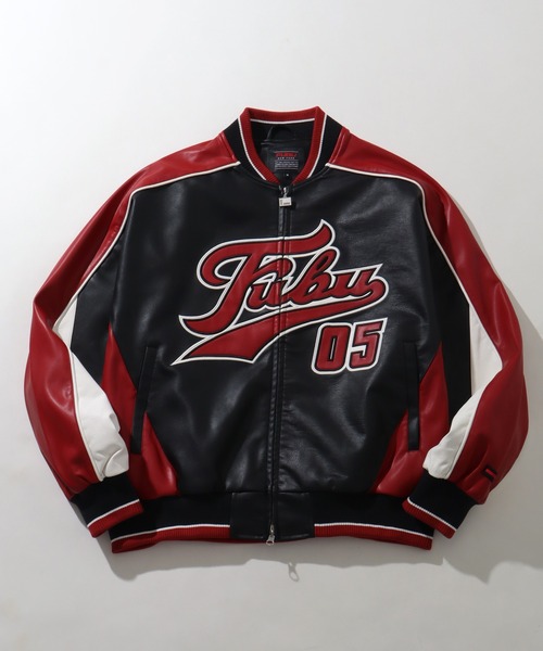 セール】【FUBU/フブ】 Faux Leather Game Jacket / フォウ レザー