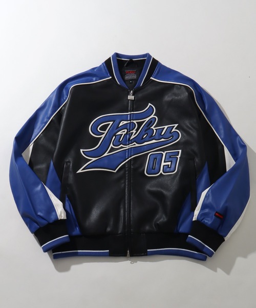 セール】【FUBU/フブ】 Faux Leather Game Jacket / フォウ レザー
