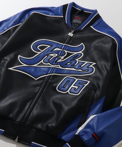 セール】【FUBU/フブ】 Faux Leather Game Jacket / フォウ レザー