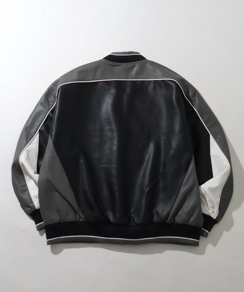セール】【FUBU/フブ】 Faux Leather Game Jacket / フォウ レザー