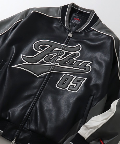 FUBU( フブ)の「【FUBU/フブ】 Faux Leather Game Jacket / フォウ レザー ゲーム ジャケット(スタジャン・メンズ・ブルー/グレー/パープル/レッド・M/L/XL)」の20枚目の写真
