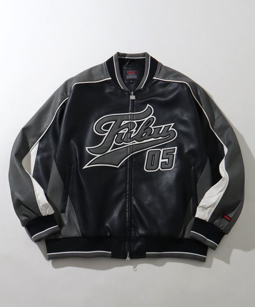 セール】【FUBU/フブ】 Faux Leather Game Jacket / フォウ レザー