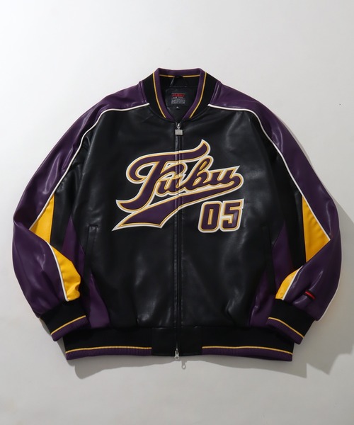 セール】【FUBU/フブ】 Faux Leather Game Jacket / フォウ レザー