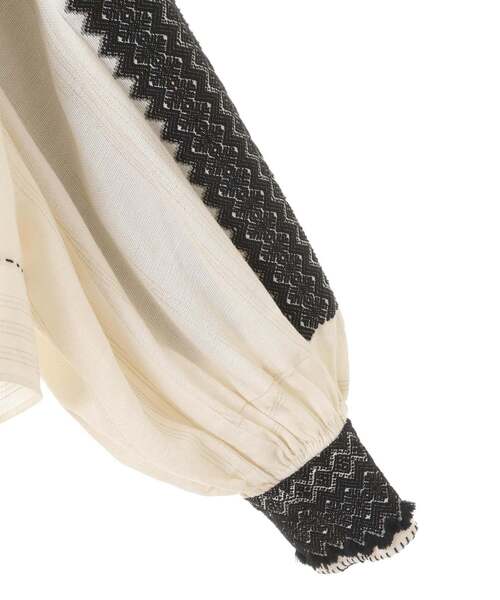 CURRENTAGE（カレンテージ）の「【CURRENTAGE/カレンテージ】Embroidery jacquard blouse（シャツ/ブラウス・レディース・ホワイト×ブラック・FREE）」の4枚目の写真