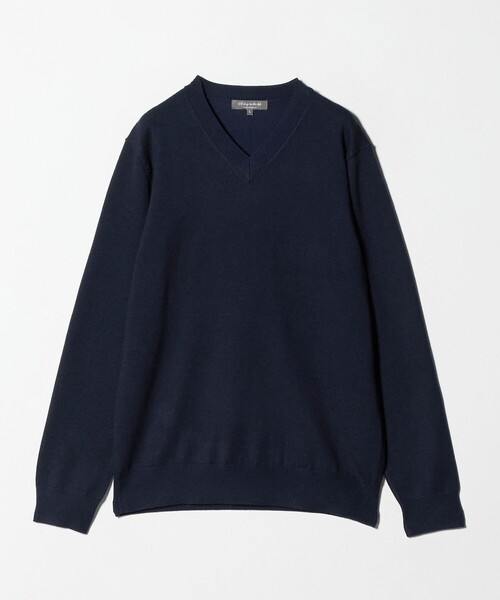 A DAY IN THE LIFE UNITED ARROWS(アデイインザライフユナイテッドアローズ)の「ハイゲージ プレーティング テンジク Vネックニット<A DAY IN THE LIFE>(ニット/セーター・メンズ・グレー系/ターコイズブルー系/ネイビー・L/S/M)」の2枚目の写真