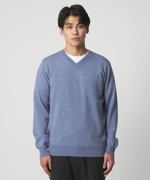 セール】ハイゲージ プレーティング テンジク Vネックニット＜A DAY IN