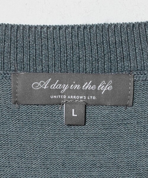 A DAY IN THE LIFE UNITED ARROWS(アデイインザライフユナイテッドアローズ)の「ハイゲージ プレーティング テンジク Vネックニット<A DAY IN THE LIFE>(ニット/セーター・メンズ・グレー系/ターコイズブルー系/ネイビー・L/S/M)」の21枚目の写真
