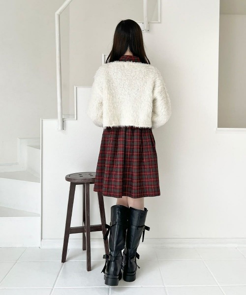 F i.n.t（フィント）の「ポワルフェザーニットボレロ/fint フィント（カーディガン/ボレロ・レディース・ライトグレー/アイボリー/ピンクベージュ・FREE）」の12枚目の写真