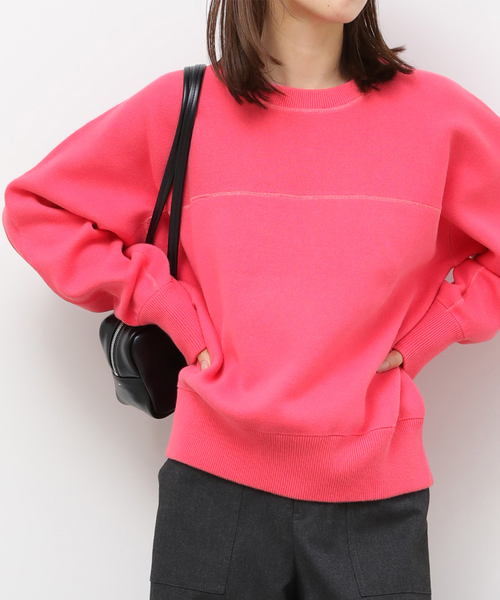 JOURNAL STANDARD relume(ジャーナルスタンダード レリューム)の「スウェットライクドルマンプルオーバー(ニット/セーター・レディース・ピンク/グレー/ネイビー・FREE)」の2枚目の写真