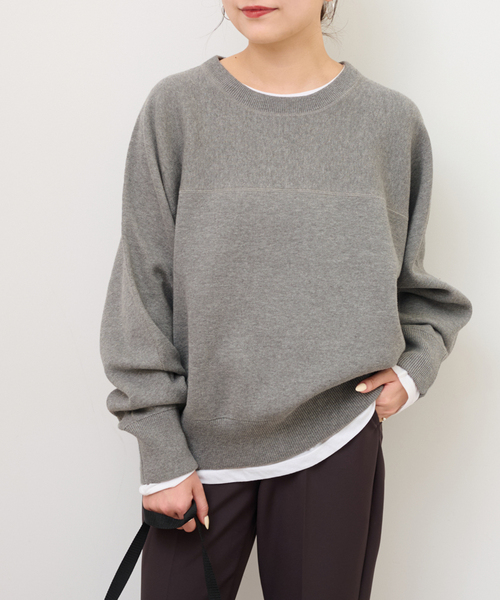 JOURNAL STANDARD relume(ジャーナルスタンダード レリューム)の「スウェットライクドルマンプルオーバー(ニット/セーター・レディース・ピンク/グレー/ネイビー・FREE)」の11枚目の写真