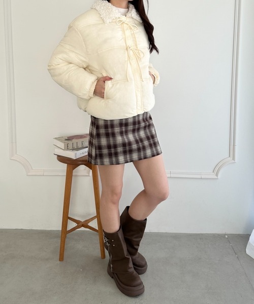 wears(ウェアーズ)の「フロントリボンボリュームダウンジャケット(ダウンジャケット/コート・レディース・イエロー/ブラック/アイボリー・FREE)」の11枚目の写真