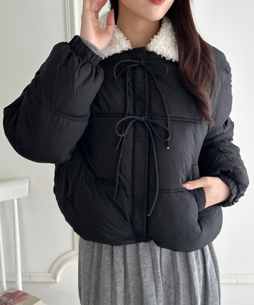 wears(ウェアーズ)の「フロントリボンボリュームダウンジャケット(ダウンジャケット/コート・レディース・イエロー/ブラック/アイボリー・FREE)」の15枚目の写真