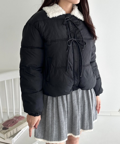 wears(ウェアーズ)の「フロントリボンボリュームダウンジャケット(ダウンジャケット/コート・レディース・イエロー/ブラック/アイボリー・FREE)」の18枚目の写真
