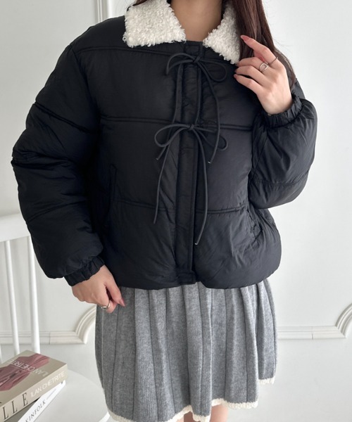 wears(ウェアーズ)の「フロントリボンボリュームダウンジャケット(ダウンジャケット/コート・レディース・イエロー/ブラック/アイボリー・FREE)」の19枚目の写真