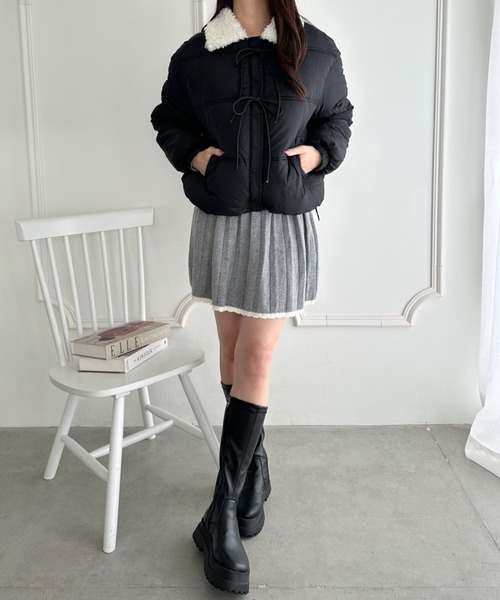 wears(ウェアーズ)の「フロントリボンボリュームダウンジャケット(ダウンジャケット/コート・レディース・イエロー/ブラック/アイボリー・FREE)」の22枚目の写真