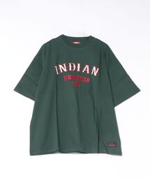 【RES】【INDIAN】サテンロゴ オーバーサイズTシャツ
