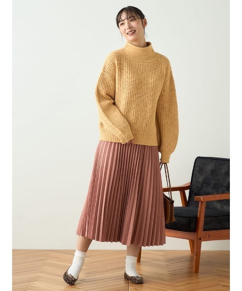 HARUYAMA(ハルヤマ)の「【WEB限定】ピーチアコーディオンプリーツスカート FURRY(スカート・レディース・ピンク/ブルー/チャコールグレー/ベージュ・F)」の4枚目の写真