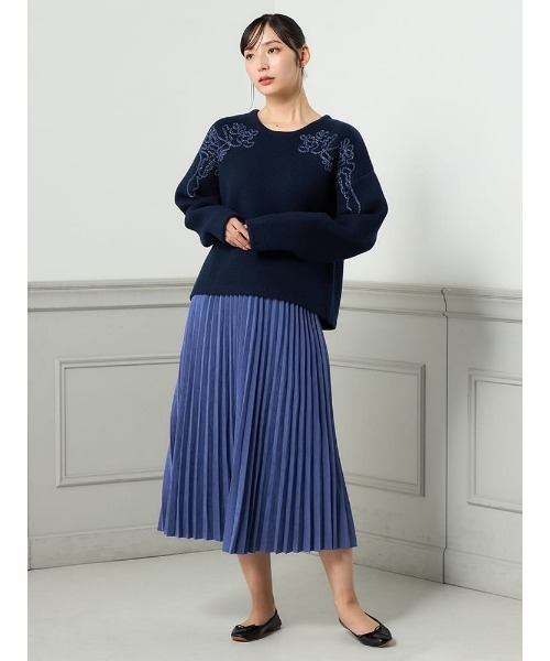 HARUYAMA(ハルヤマ)の「【WEB限定】ピーチアコーディオンプリーツスカート FURRY(スカート・レディース・ピンク/ブルー/チャコールグレー/ベージュ・F)」の3枚目の写真