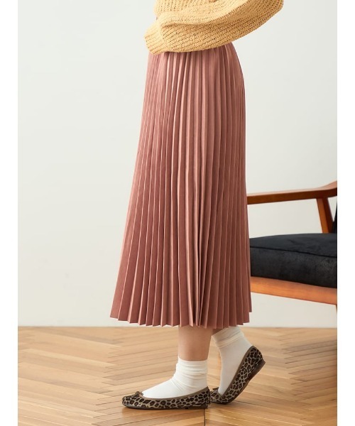 HARUYAMA(ハルヤマ)の「【WEB限定】ピーチアコーディオンプリーツスカート FURRY(スカート・レディース・ピンク/ブルー/チャコールグレー/ベージュ・F)」の7枚目の写真