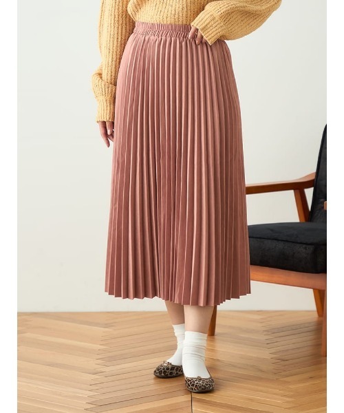HARUYAMA(ハルヤマ)の「【WEB限定】ピーチアコーディオンプリーツスカート FURRY(スカート・レディース・ピンク/ブルー/チャコールグレー/ベージュ・F)」の6枚目の写真